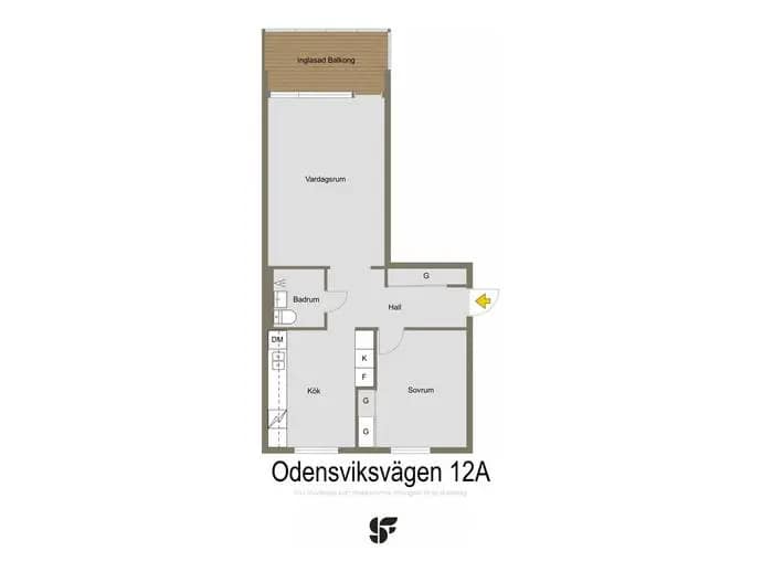 Planritning för Odensviksvägen 12A