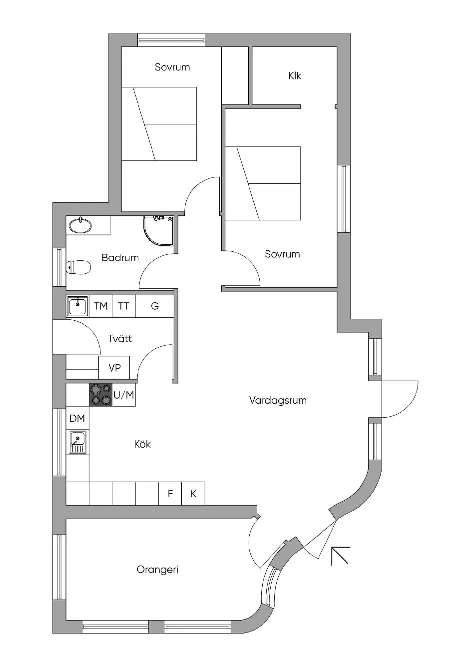 Floor plan for Ann-Mari Larséns gata 6