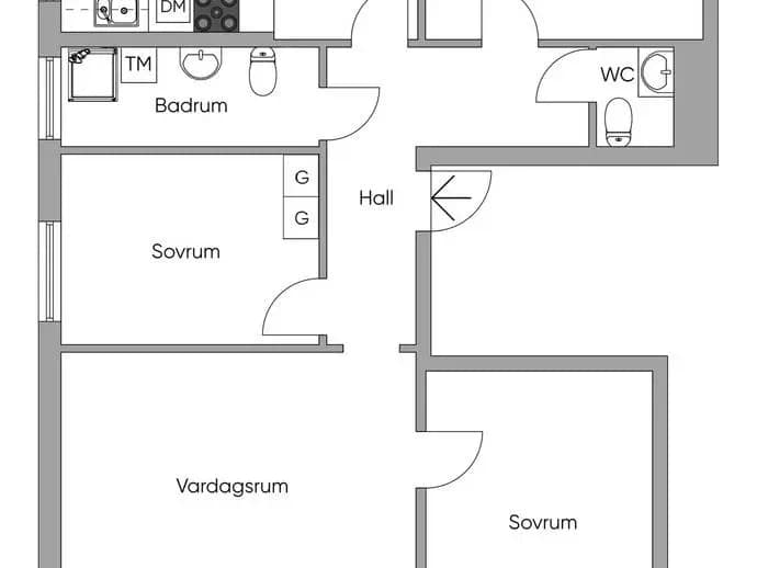 Floor plan for Turkosgatan 22