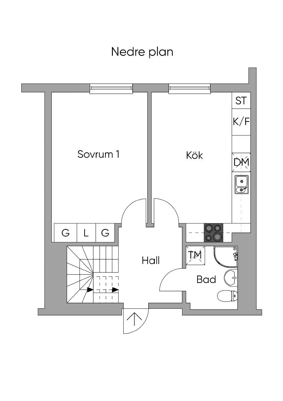 Planritning för Lötsjövägen 1A