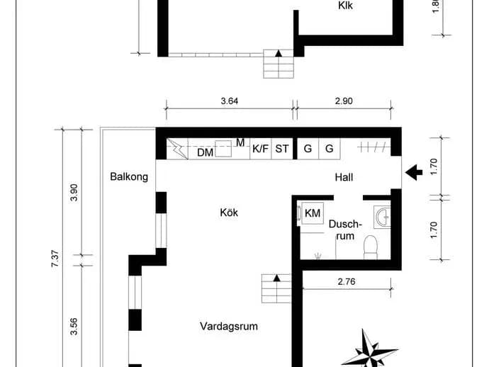 Planritning för Hugo Theorells gata 33