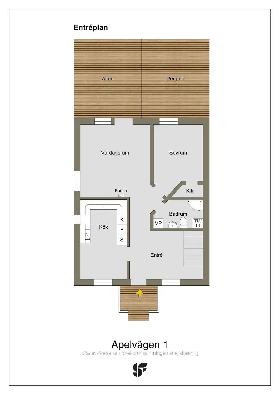 Floor plan for Apelvägen 1
