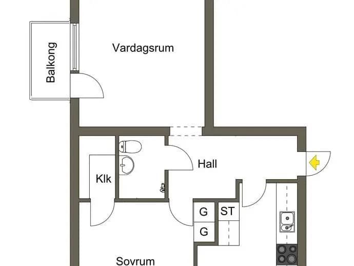 Planritning för Hallavägen 5A