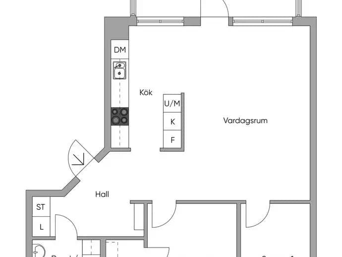 Planritning för Handbollsvägen 1B