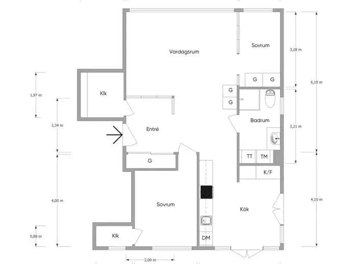 Planritning för Karlslundsgatan 17