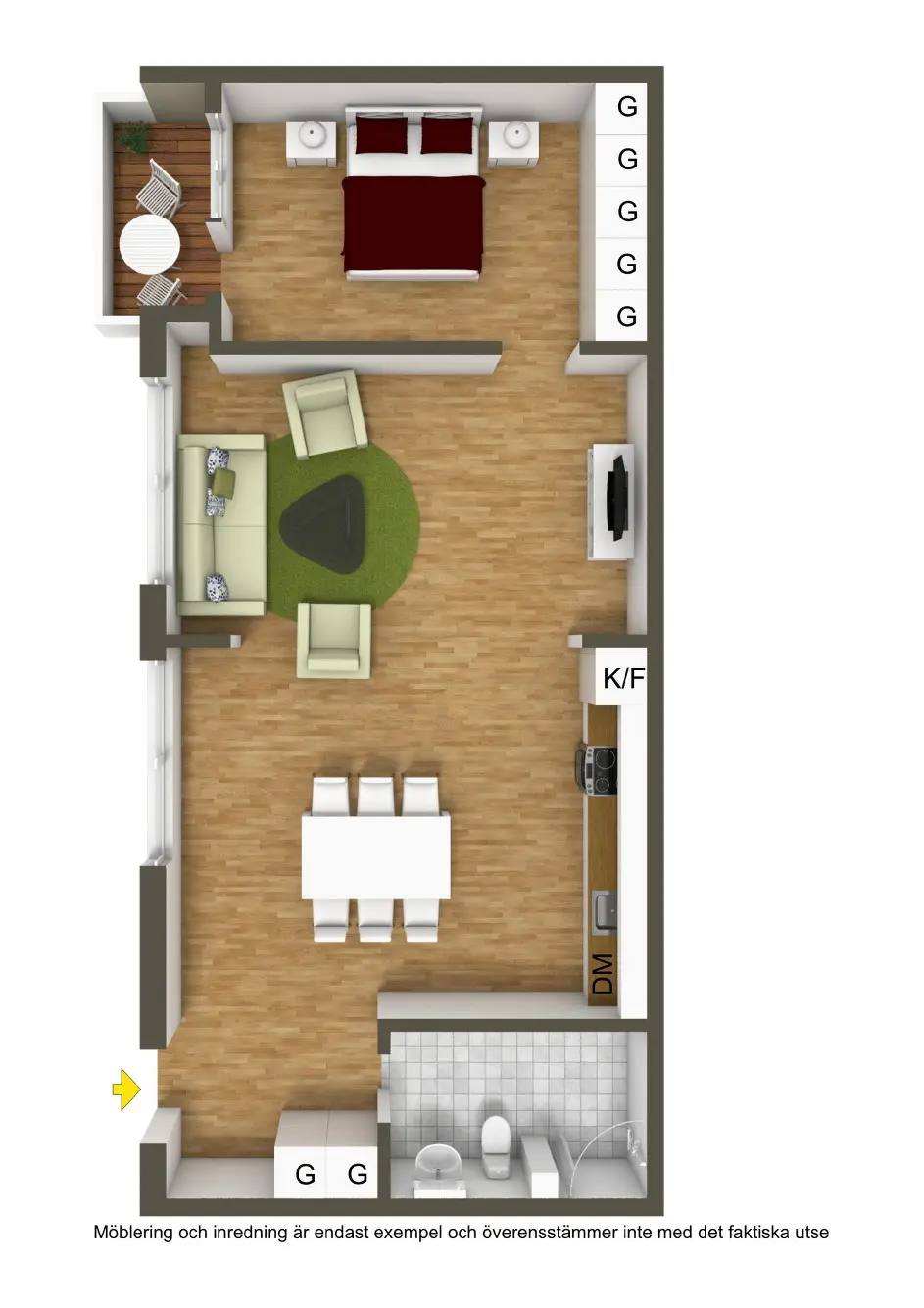 Planritning för Getbergsvägen 4B