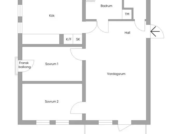 Planritning för Utövägen 12