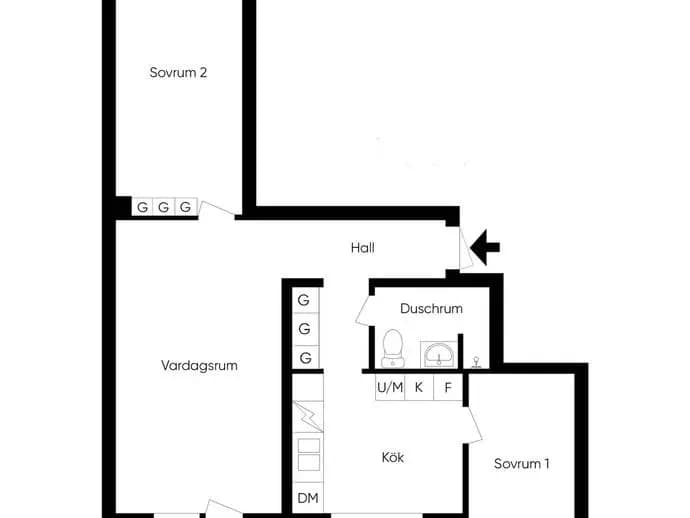 Floor plan for Hagagatan 39
