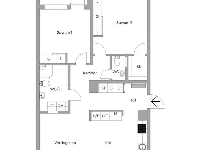 Floor plan for Barnhemsgatan 26
