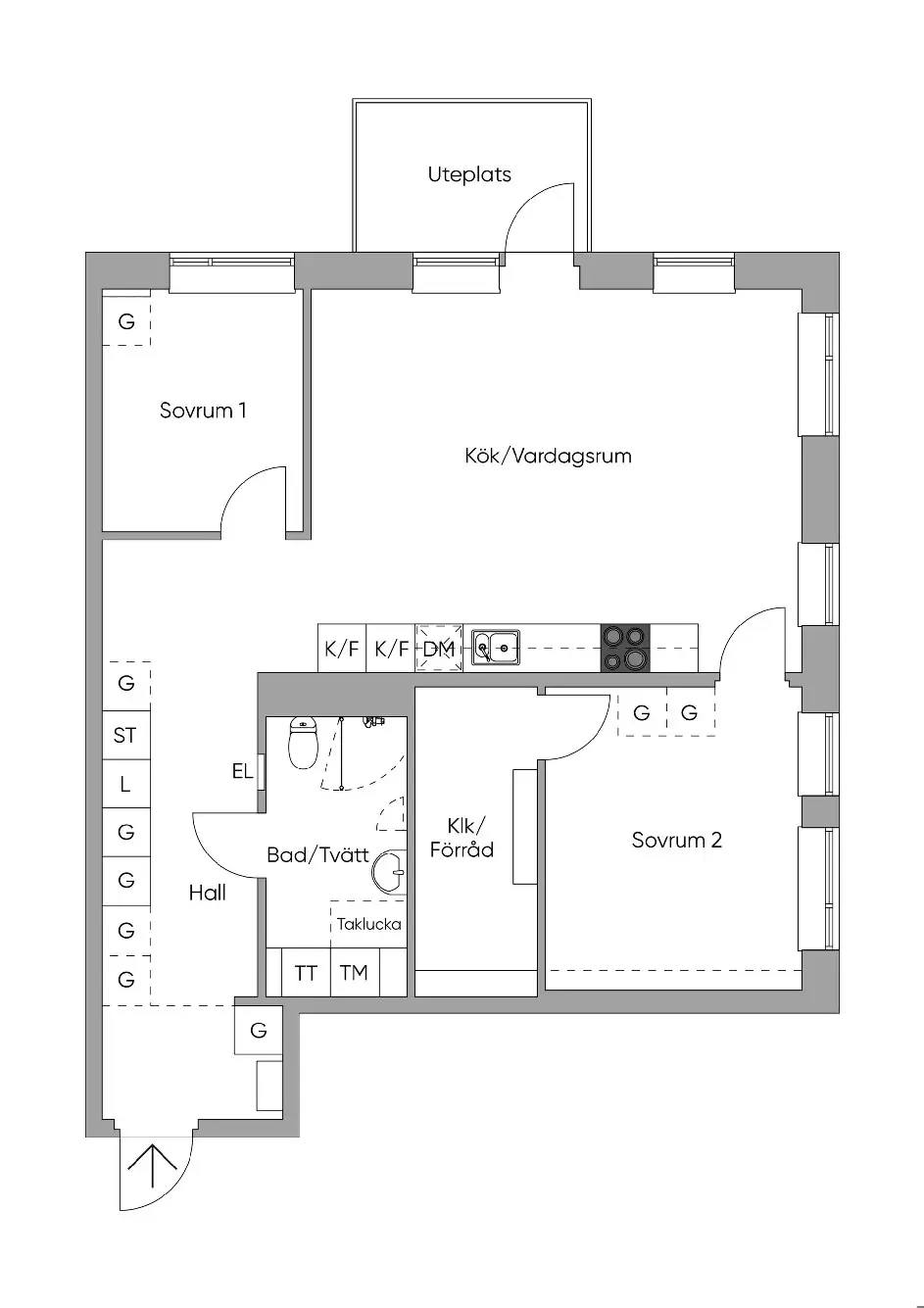Planritning för Allégatan 57