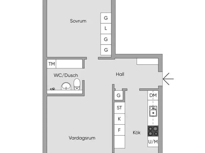 Floor plan for Baldergatan 19