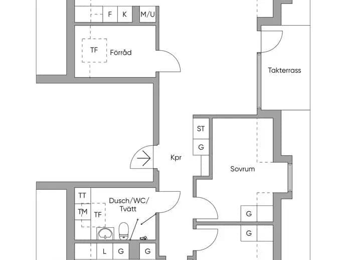 Planritning för Fotbollsvägen 12B