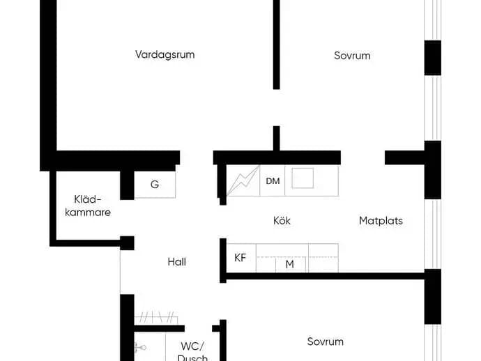 Floor plan for Södra Fiskargatan 6 A