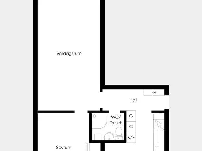 Floor plan for Wilhelm Thams väg 118B