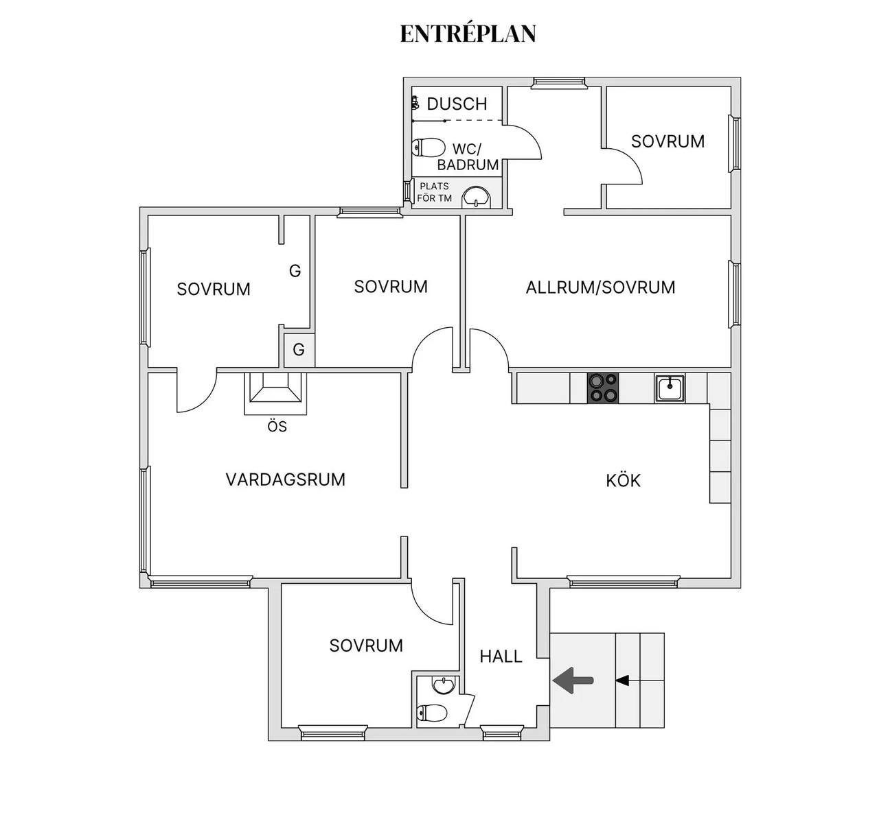 Floor plan for Nytorpsvägen 46B