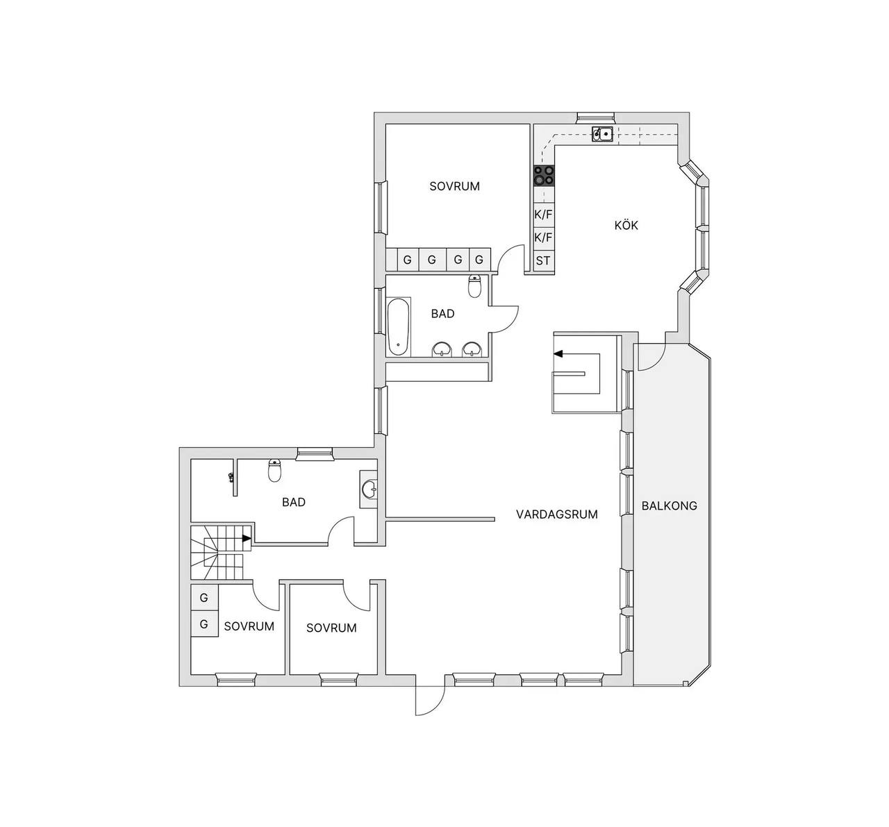 Floor plan for Gläntans Väg 2
