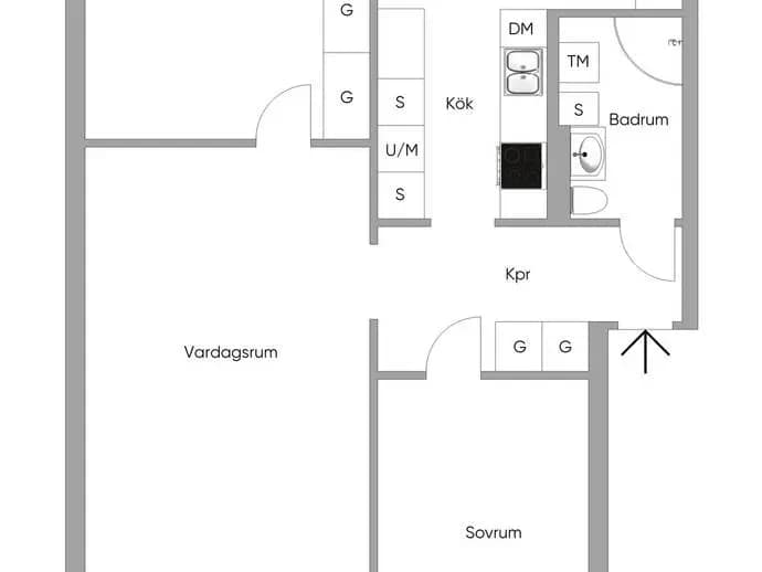 Planritning för Davidsgatan 4