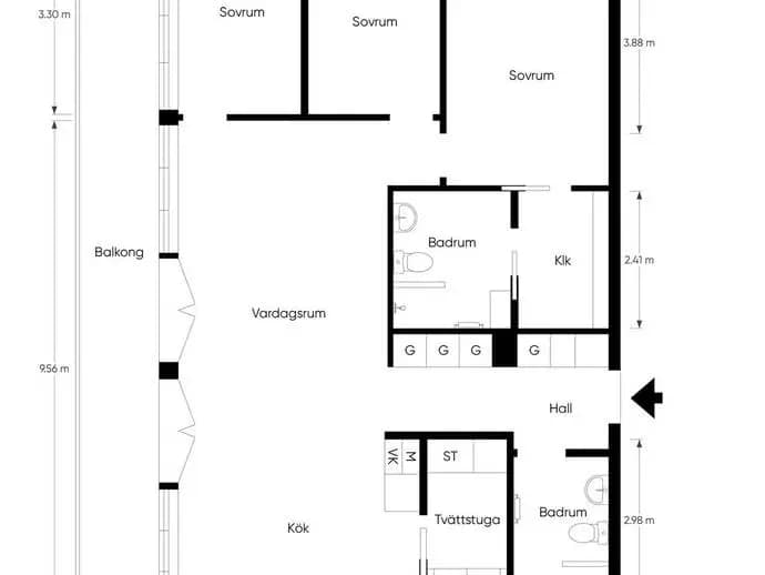 Planritning för Selma Lagerlöfs Gata 5