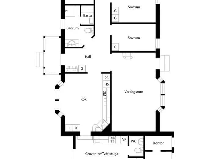 Floor plan for Forsbrogatan 6