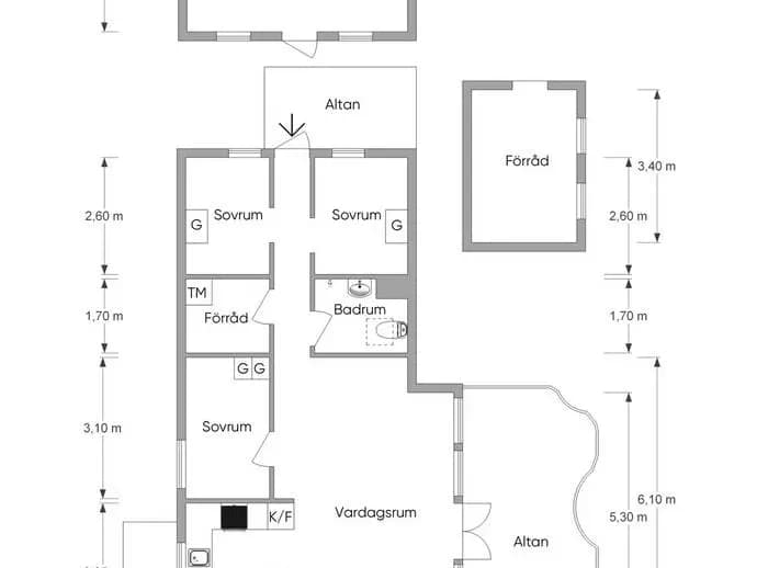 Planritning för Malmbacken 18