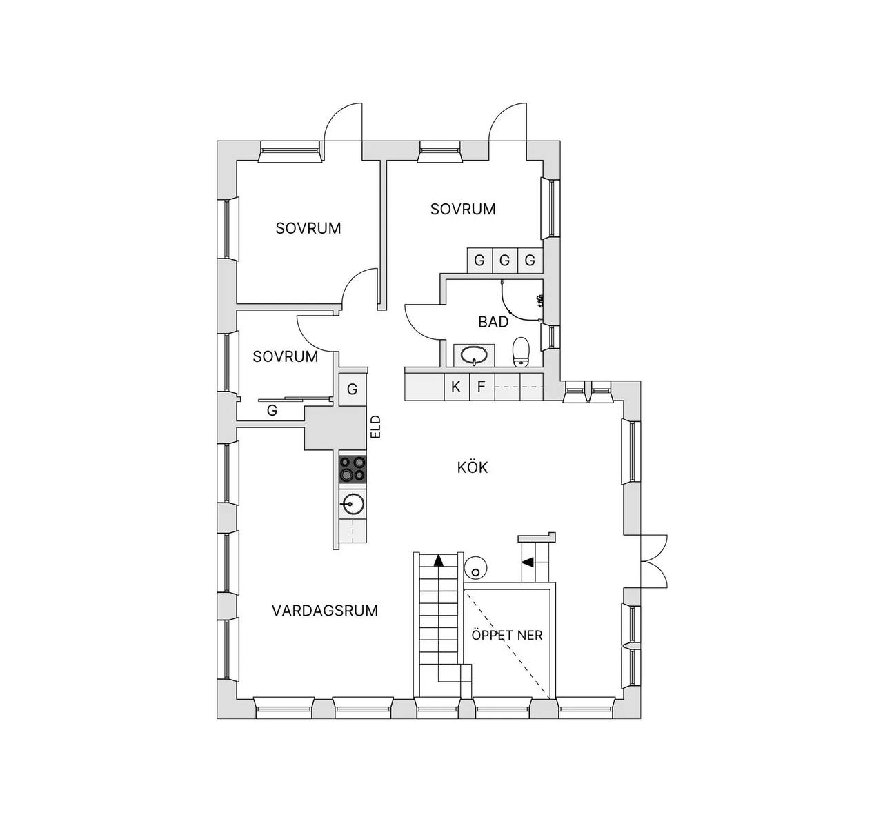 Floor plan for Rännilsvägen 21