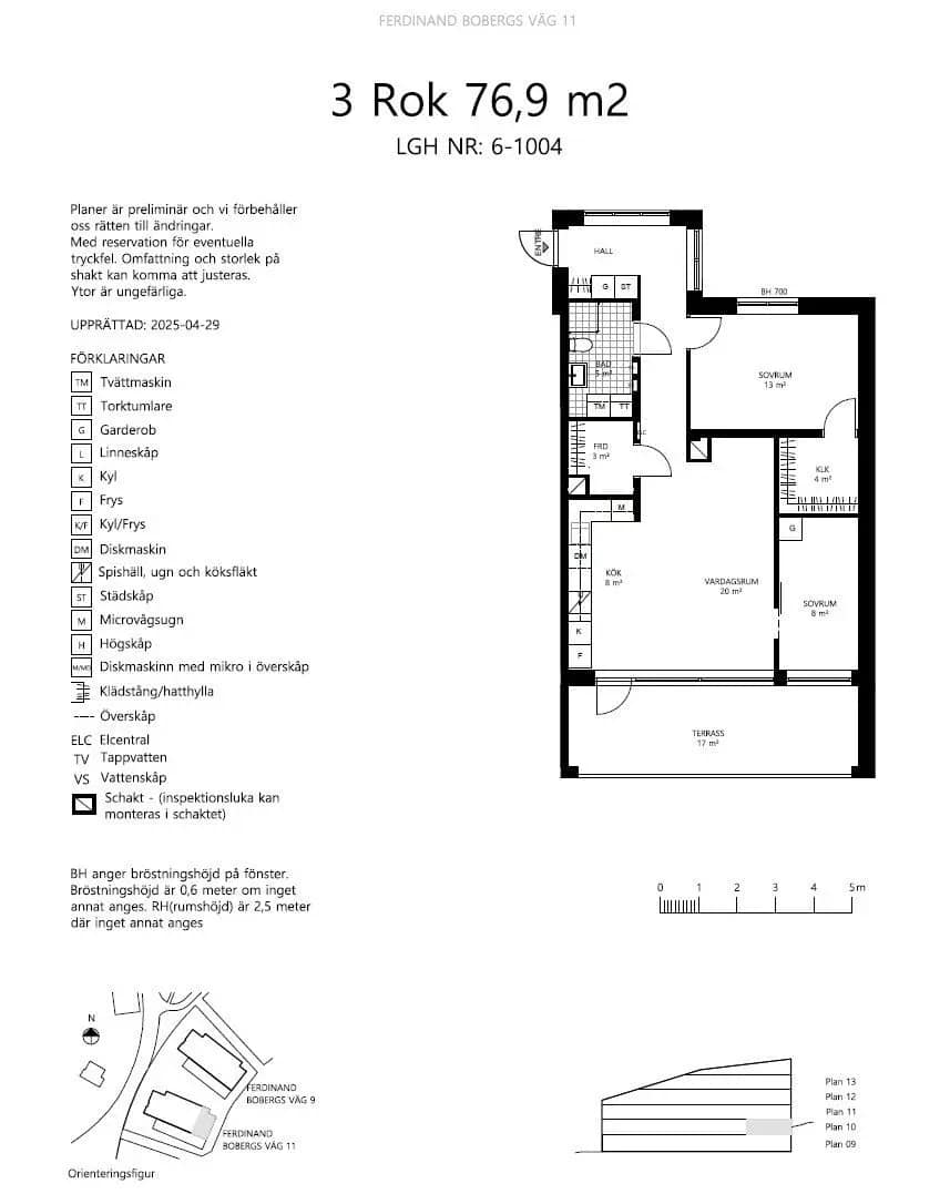 Planritning för Ferdinand Bobergs väg 11, lgh 06-1004