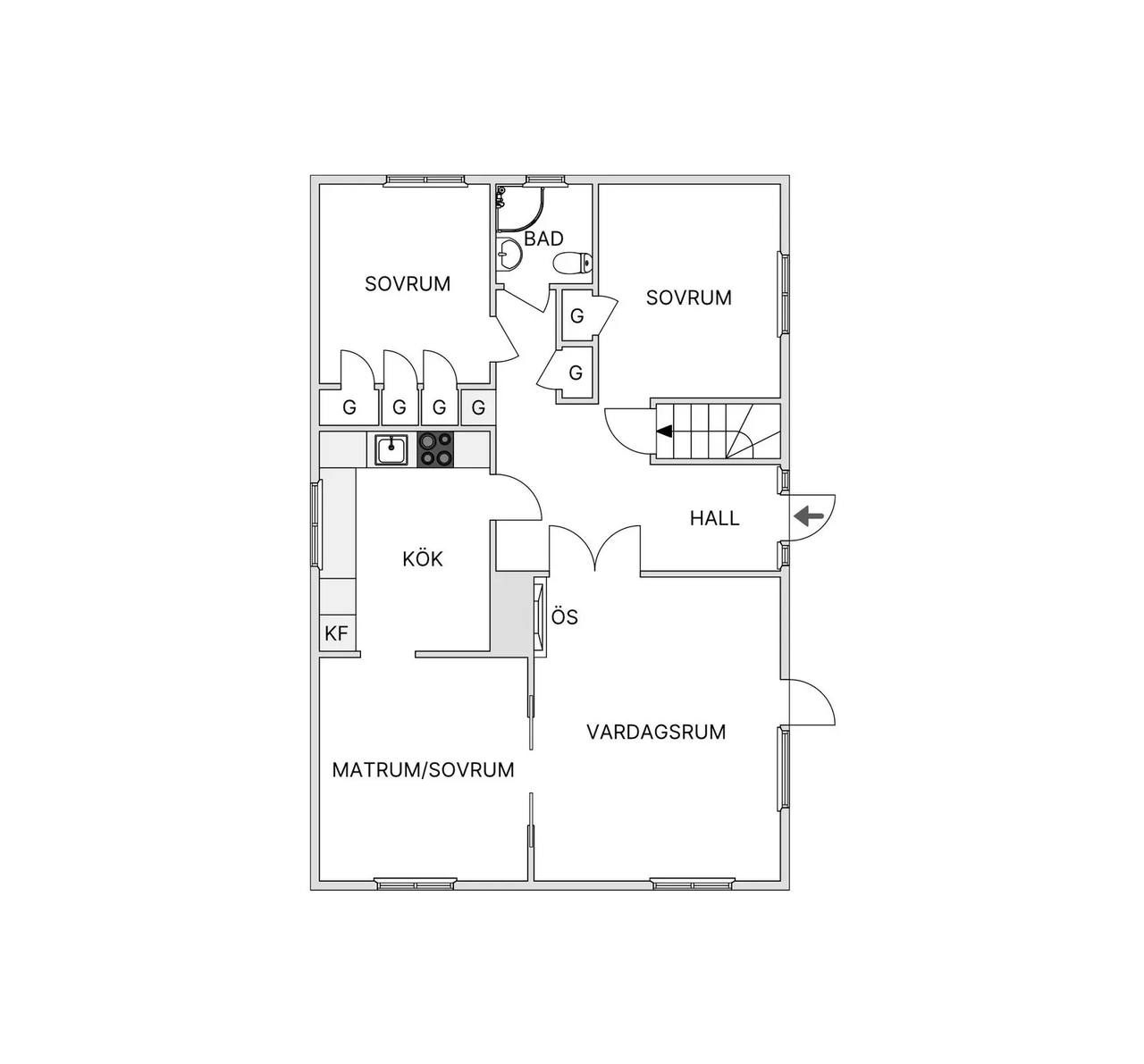 Floor plan for Sjökarbyvägen 6C