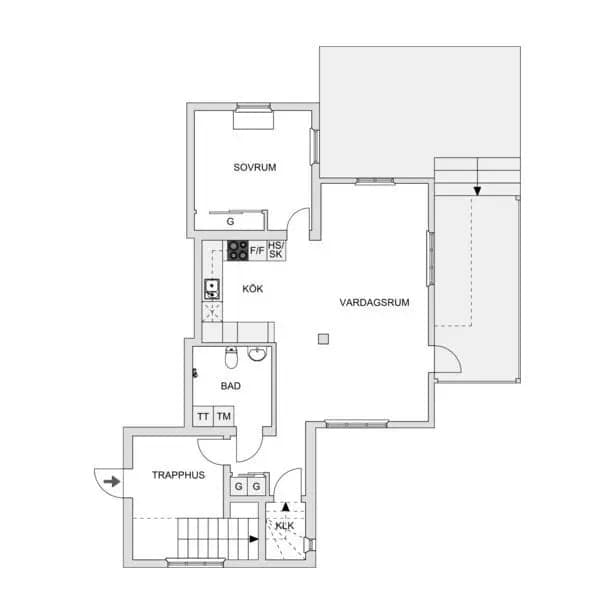 Planritning för Värmdögatan 4