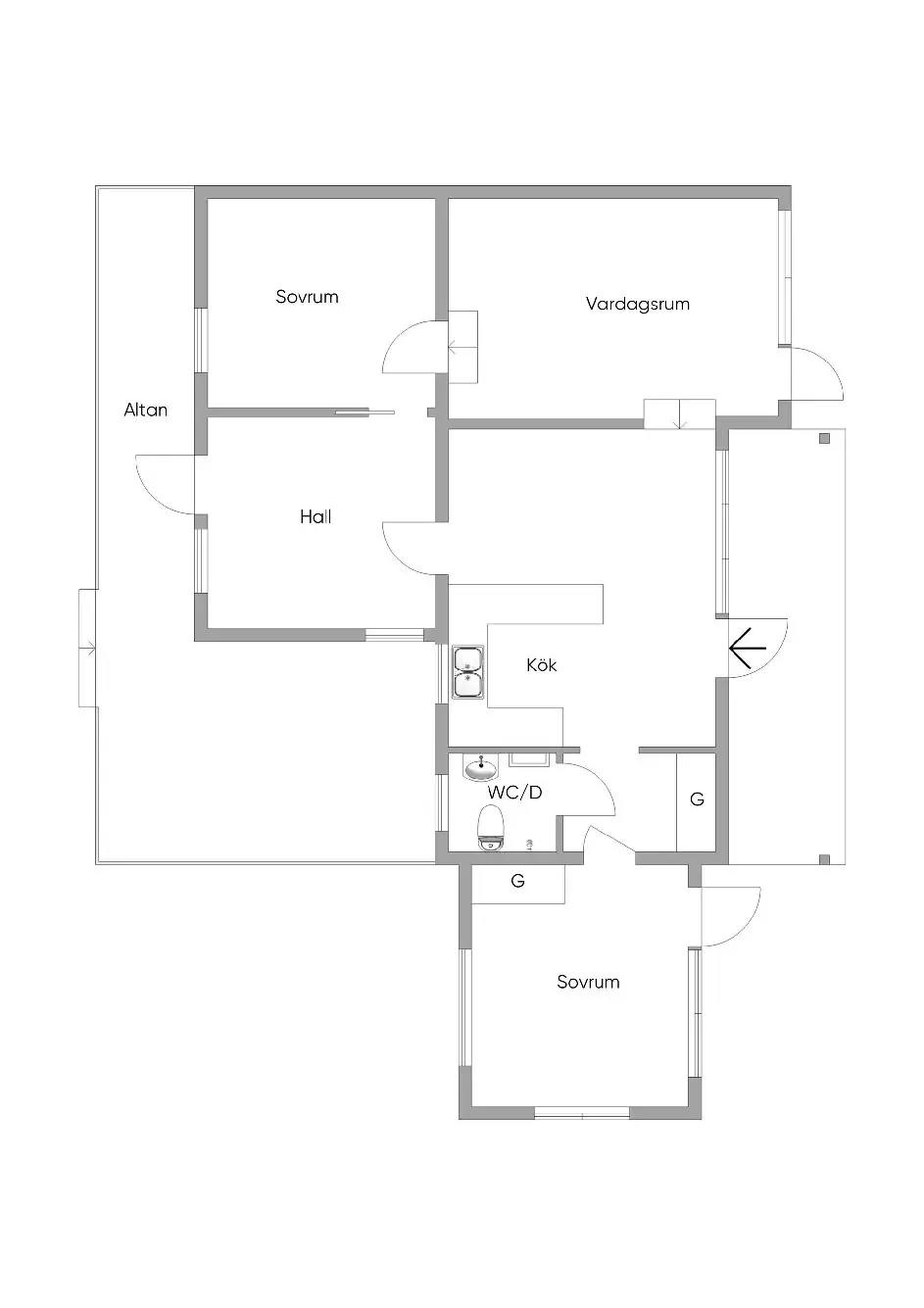 Floor plan for Ljungvägen 17