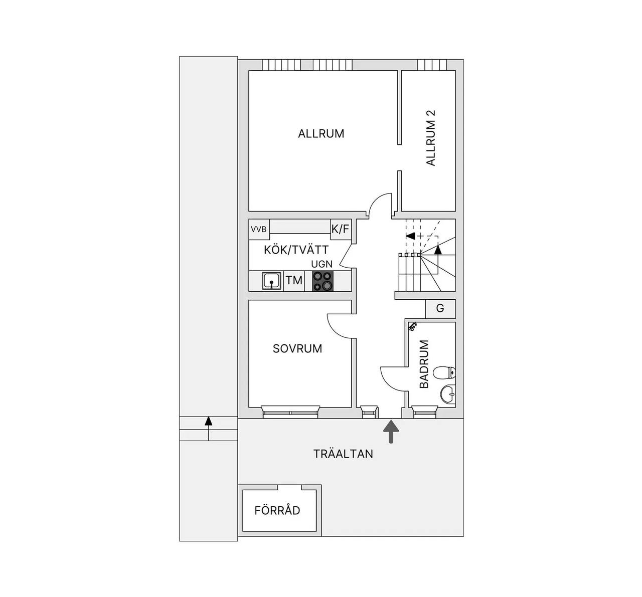 Floor plan for Kung Sverres Gata 32