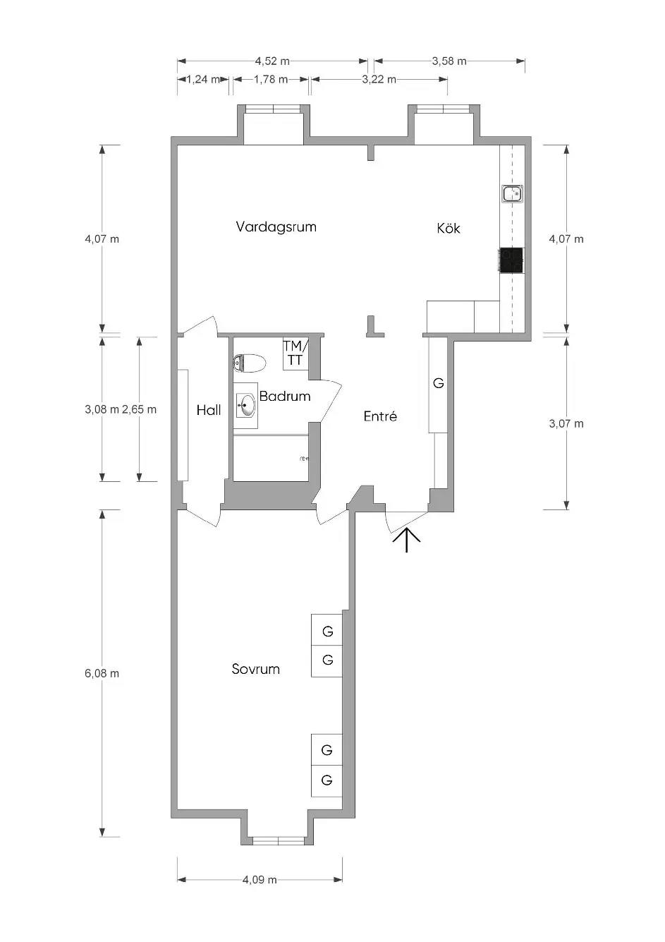 Planritning för Järnagatan 5
