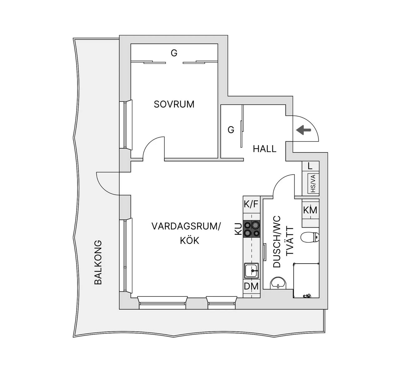 Floor plan for Tändkulevägen 33, Vån 18/19