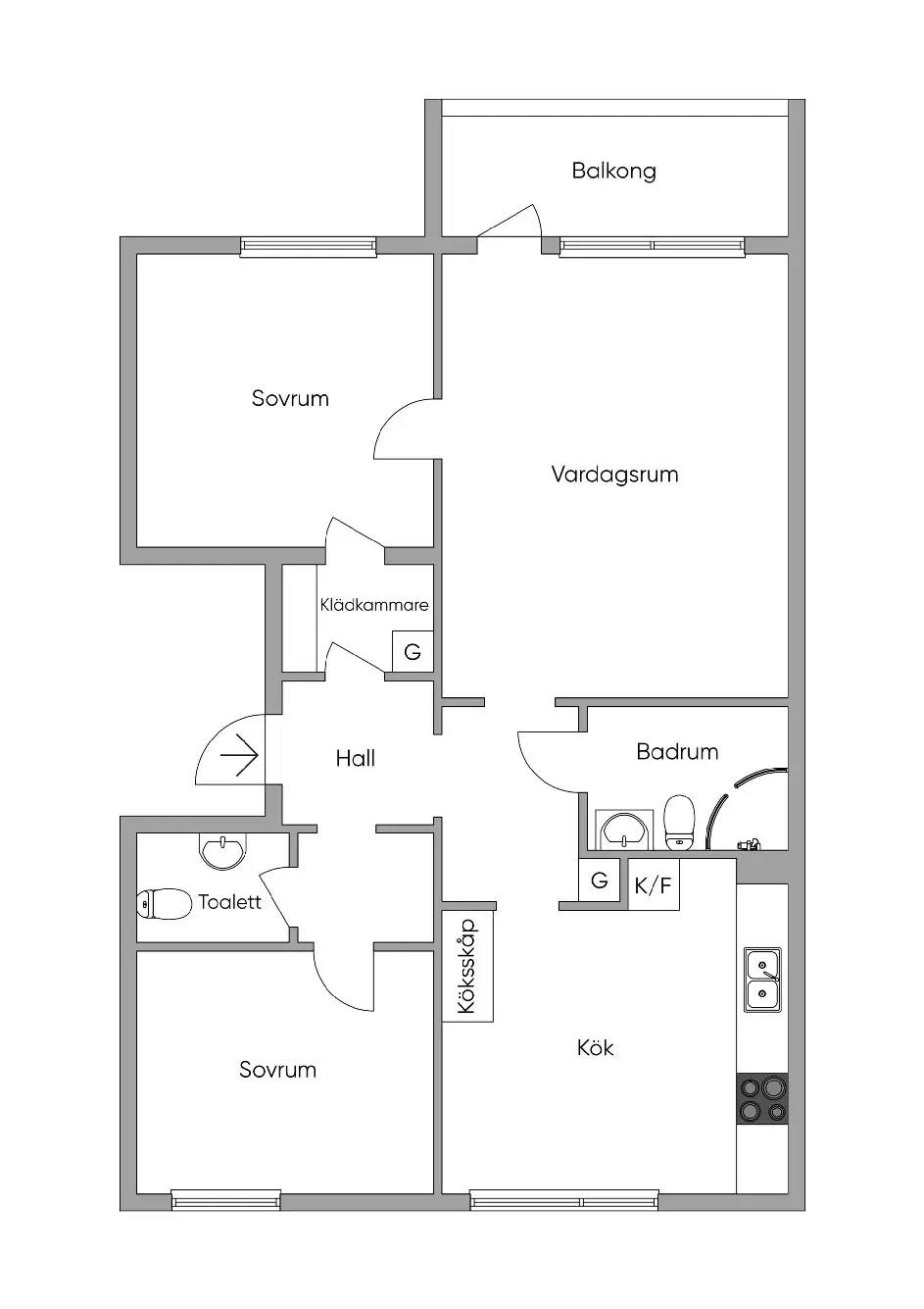 Planritning för Hovslagaregatan 19