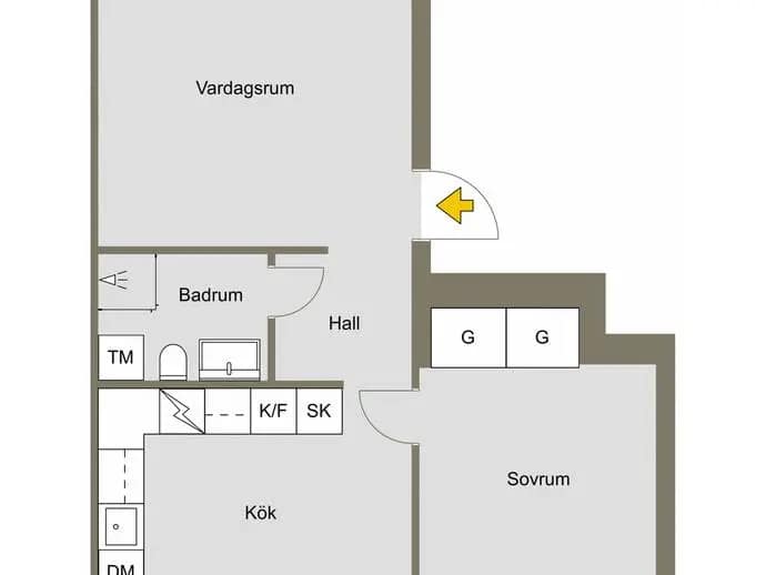 Floor plan for Trädgårdsgatan 30