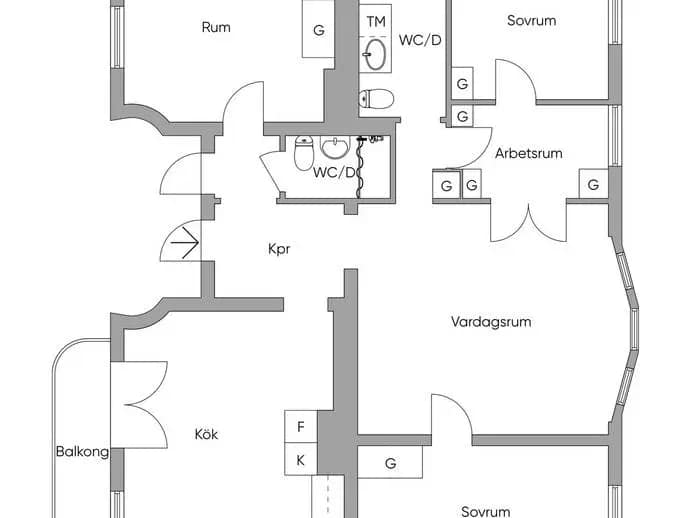 Planritning för Skjutsaregatan 17B