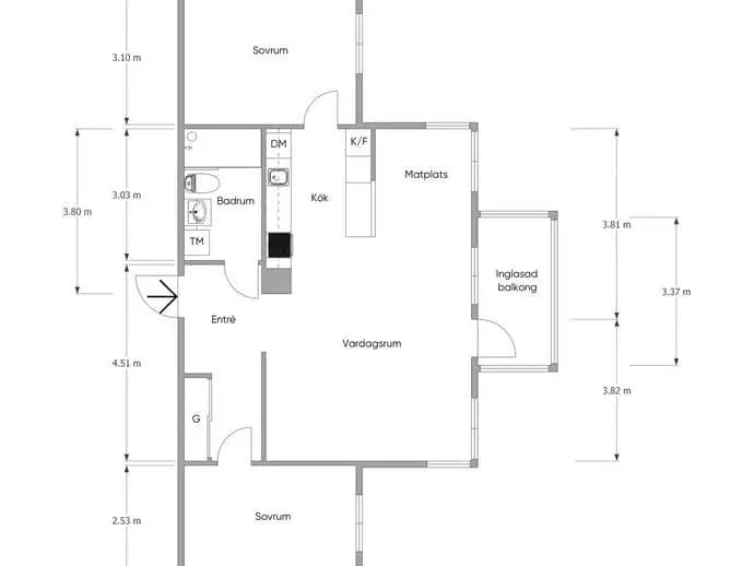 Planritning för Karlbergastigen 5