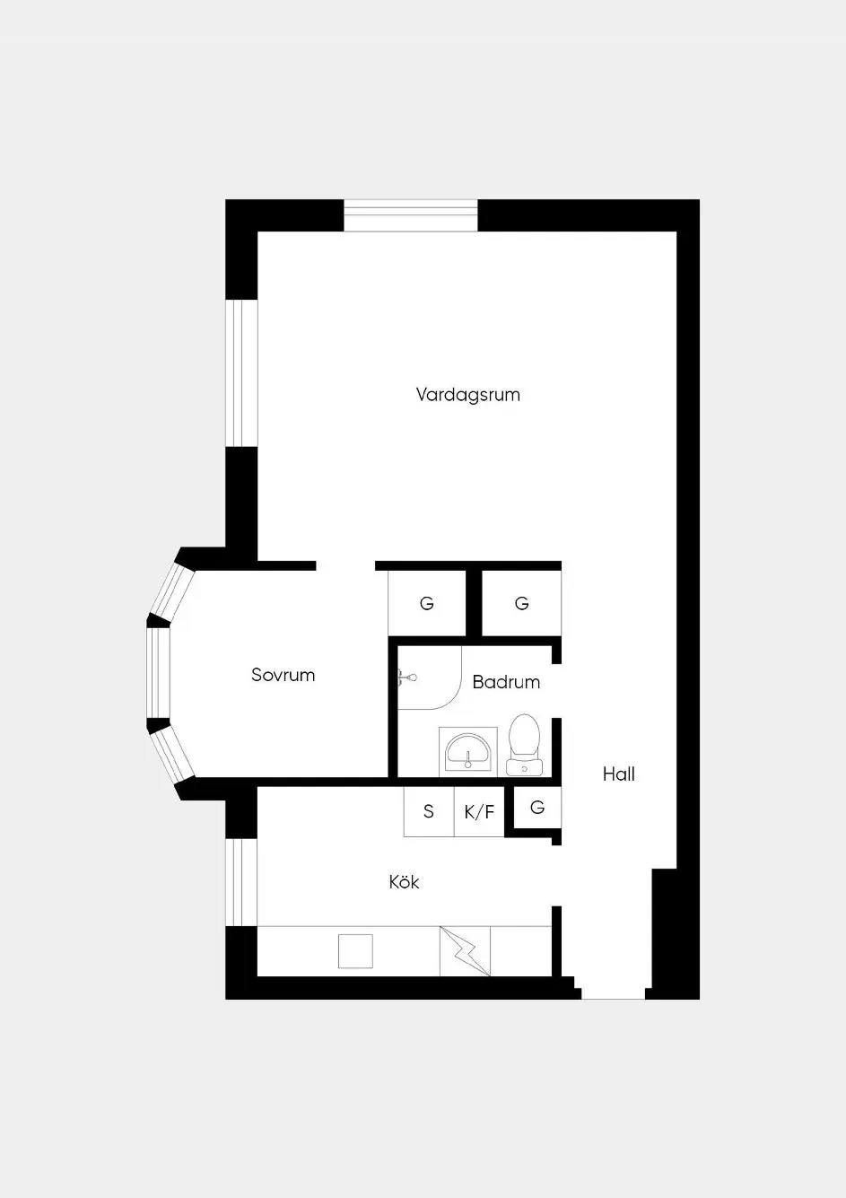 Floor plan for Gillesgatan 5A