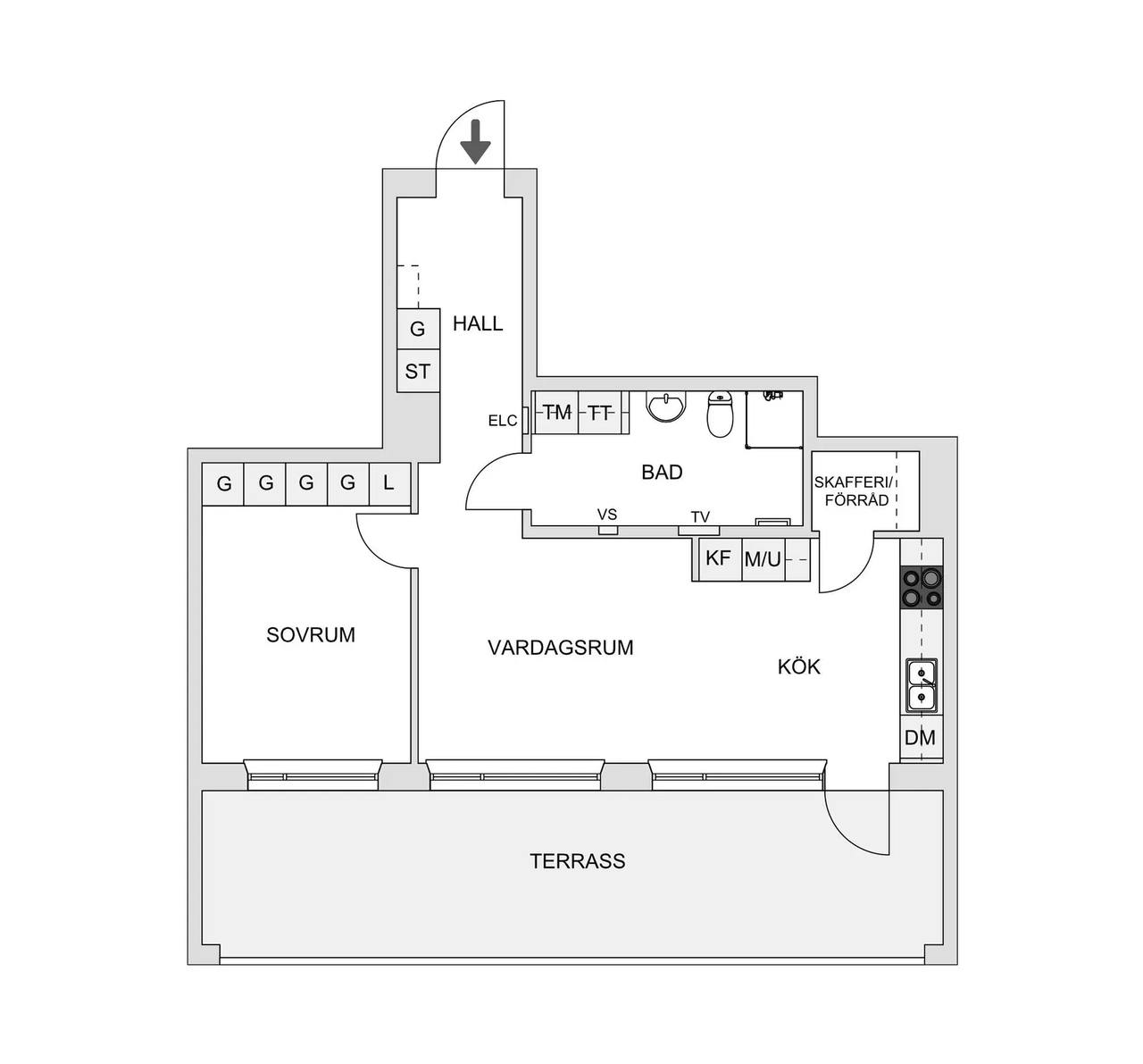 Planritning för Ferdinand Bobergs väg 13
