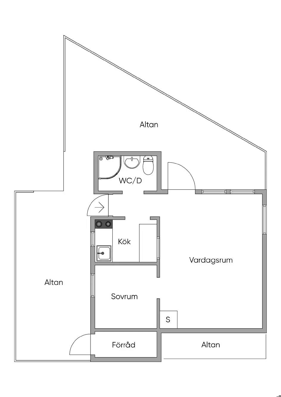 Planritning för Askim GFA D 74