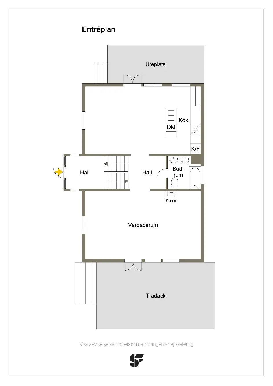 Planritning för Gamla Kyrkvägen 37A
