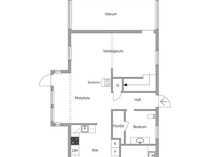 Planritning för Onsala Bergväg 22