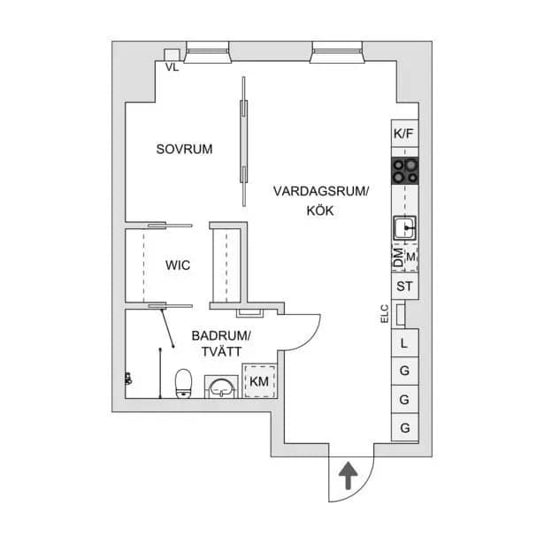 Planritning för Lodjursstråket 1, Våning 36