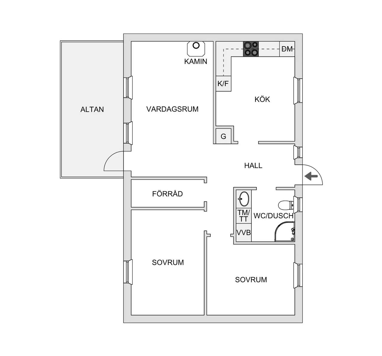 Planritning för Hamra Sallmunds 232