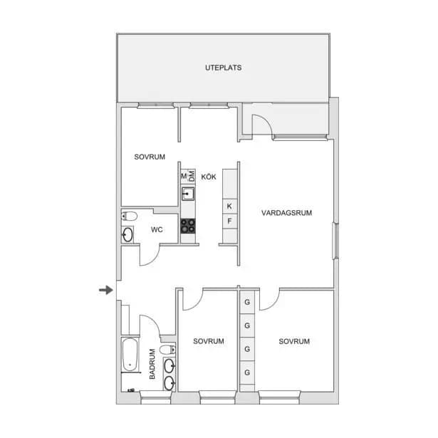 Floor plan for Lillekärr norra 14