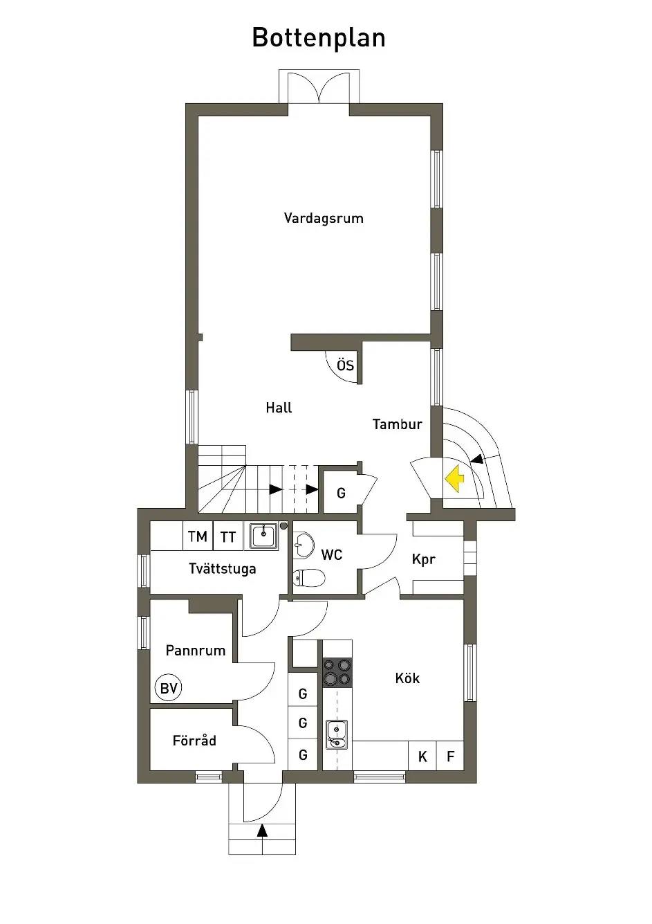 Planritning för Iduns väg 8