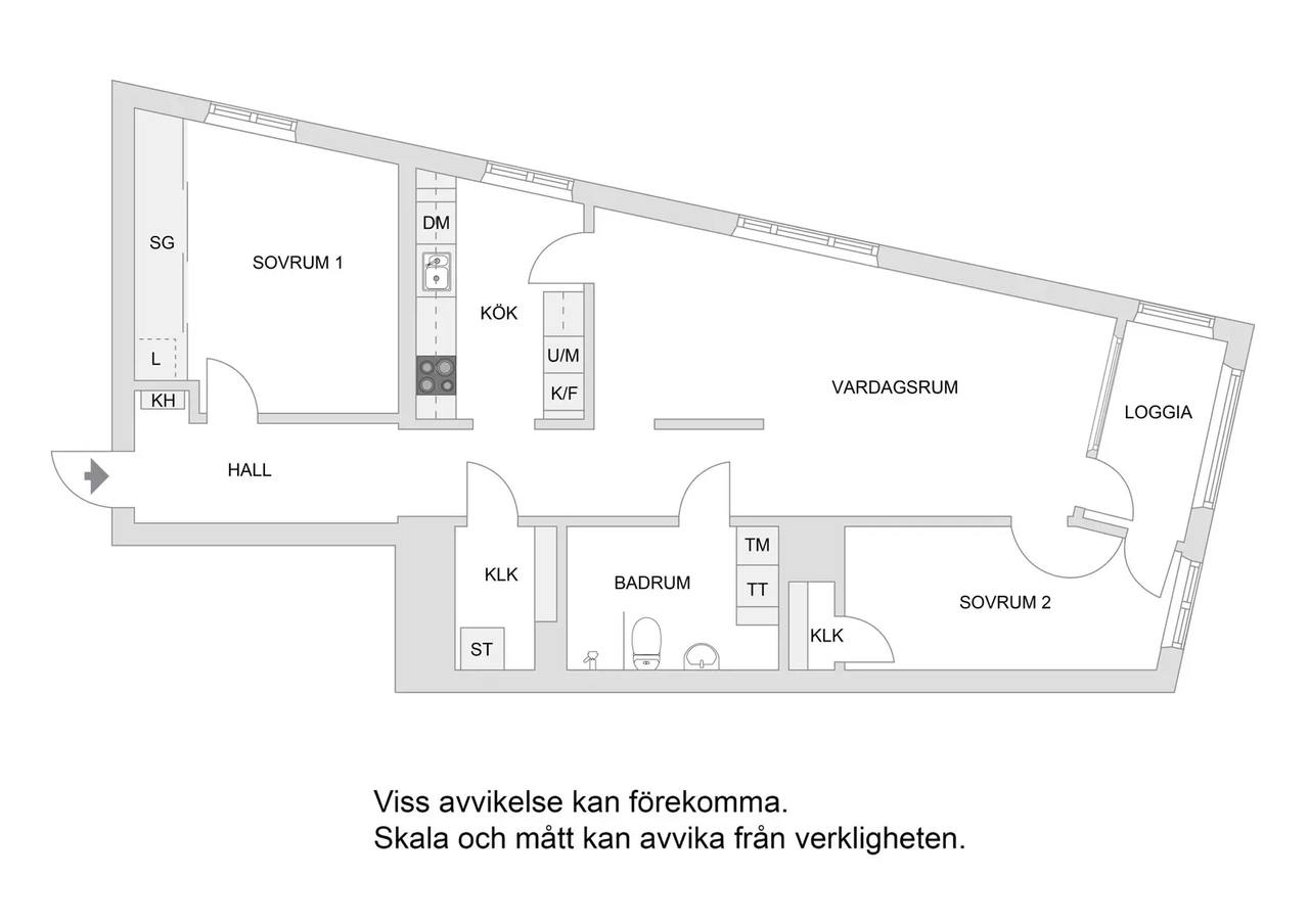 Floor plan for Borgarfjordsgatan 21 A, våning 11