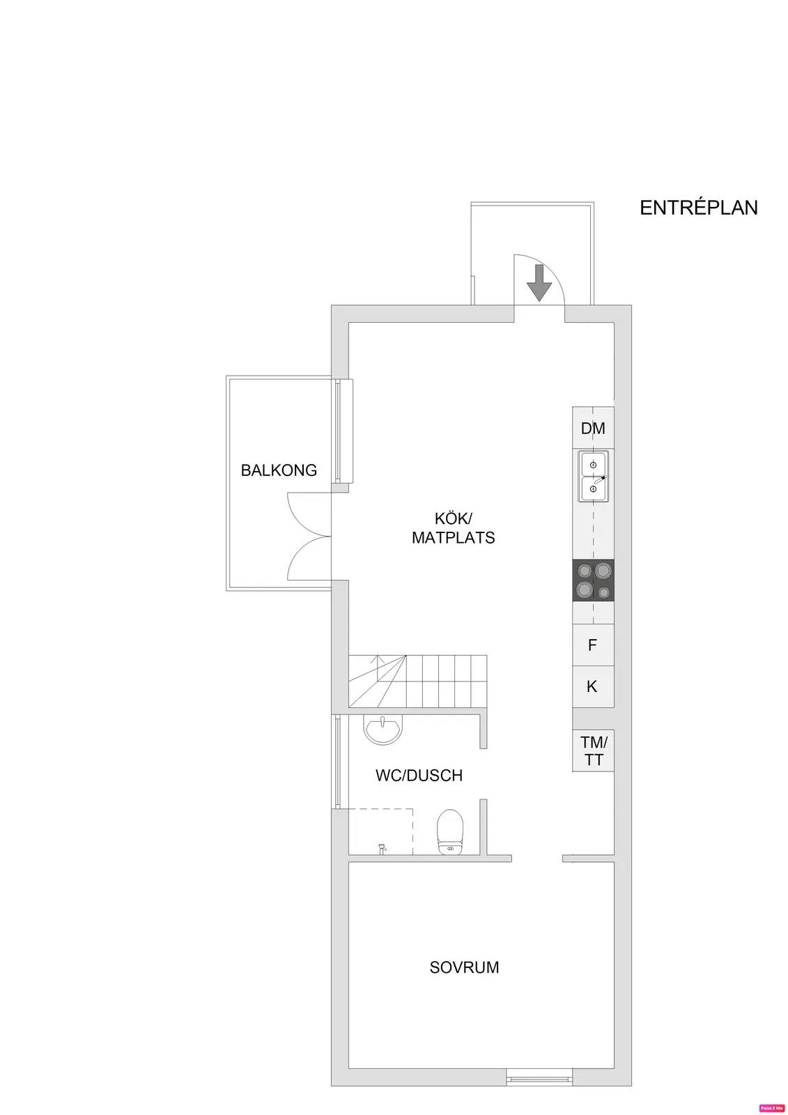 Planritning för Ekedalsvägen 8A