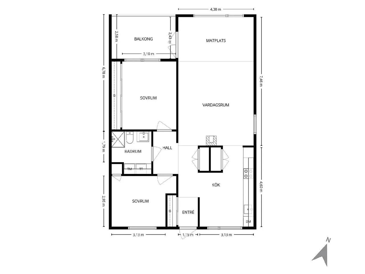 Floor plan for Lilla Brogatan 8