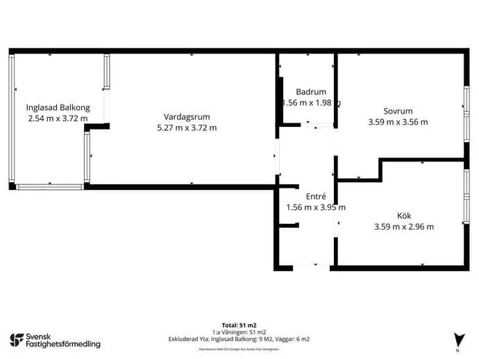 Floor plan for Kungsgårdsvägen 28b