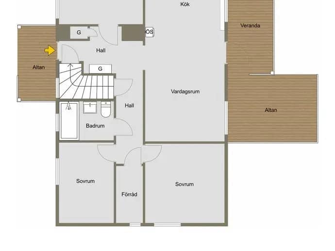 Floor plan for Rosengatan 3